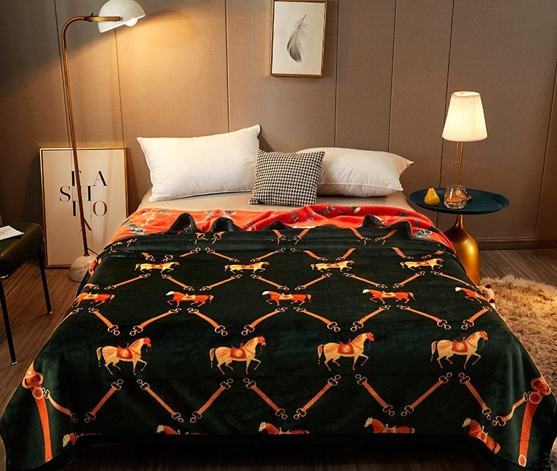 小鸟体育大牌风爱马云毯（绿色）